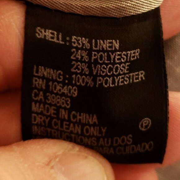 Tahari Petite Linen Blend Gray Menswear Inspired Blazer Small Petite - Picture 6 of 6